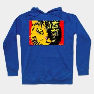 ANGRY CAT POP ART - ORANGE YELLOW RED BLACK Hoodie